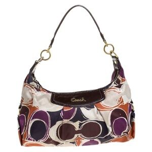 Coach Multicolor Signature Satin Ashley Satchel, EUC